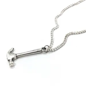 Tiny Hammer Pendant Necklace