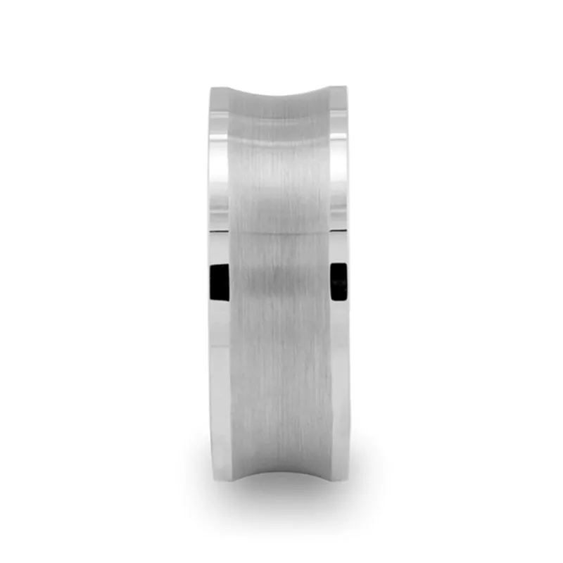 TREVICO | Silver Tungsten Ring, Concave, Brushed