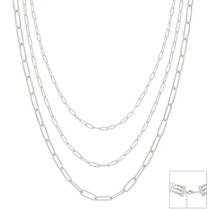 Triple Layered Silver Snake Chain Multi Way 16"-18"