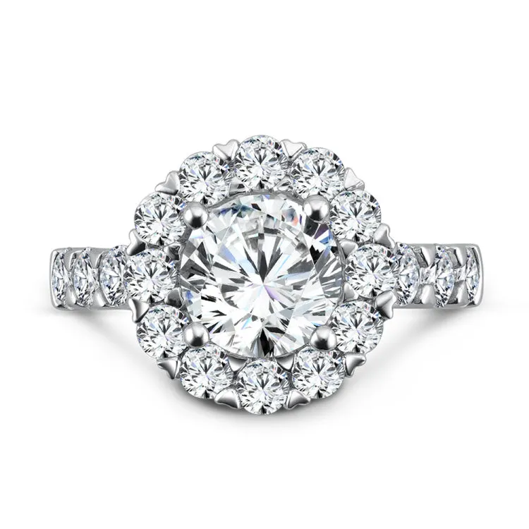 Unique Diamond Halo Engagement Ring