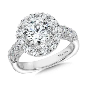 Unique Diamond Halo Engagement Ring