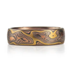 Unique Yellow Gold Stratum Woodgrain Ring