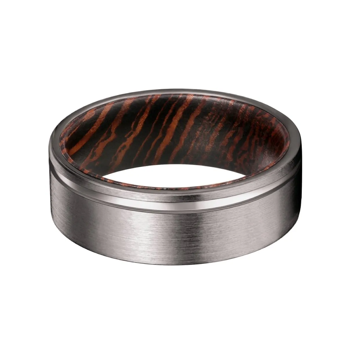 VIRTUOUS | Wenge Wood, Gunmetal Tungsten Offset Groove