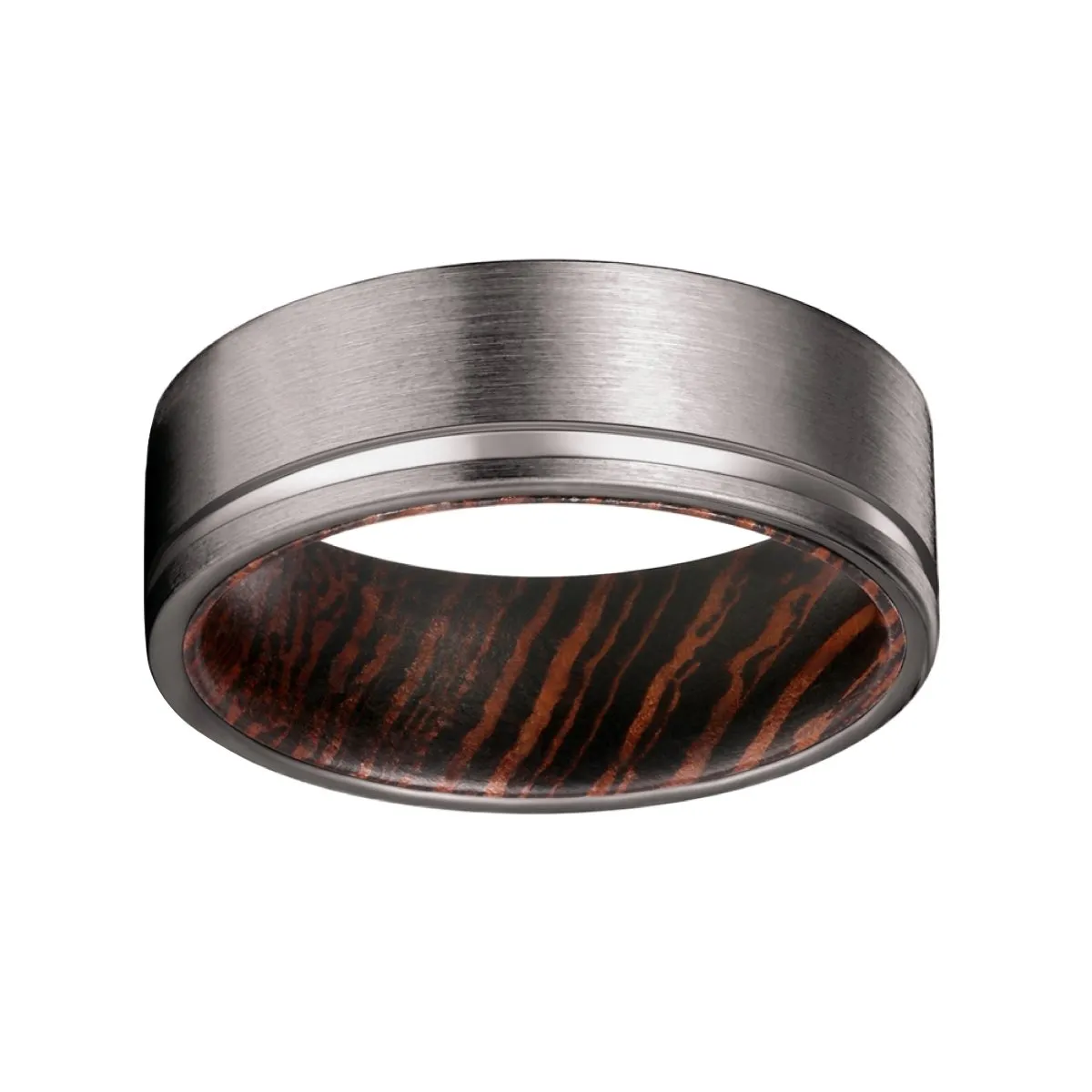 VIRTUOUS | Wenge Wood, Gunmetal Tungsten Offset Groove