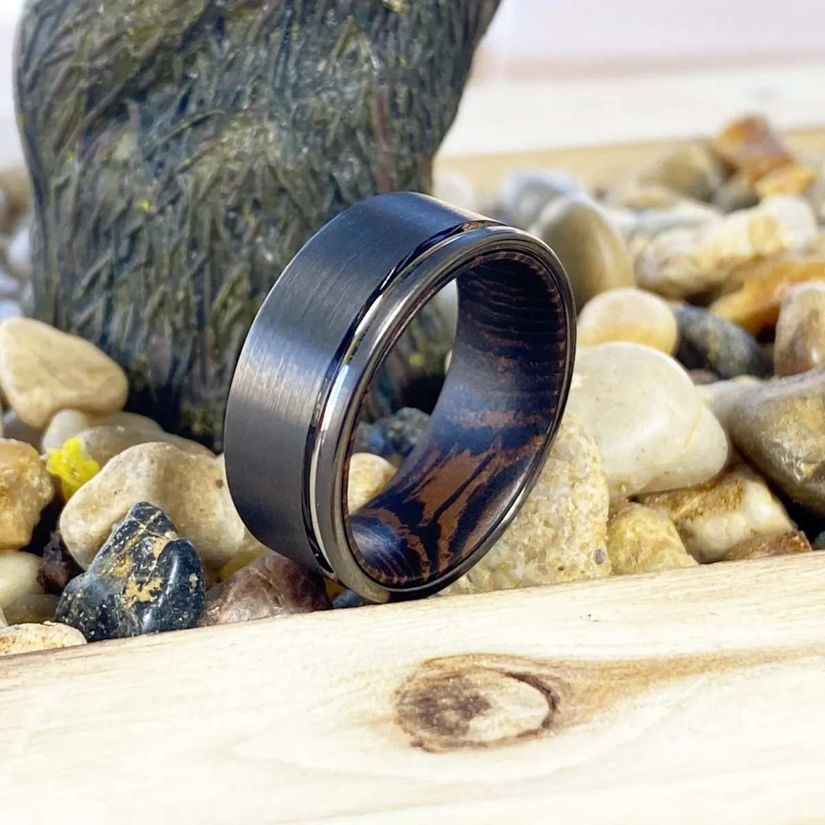 VIRTUOUS | Wenge Wood, Gunmetal Tungsten Offset Groove