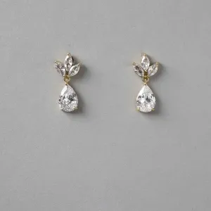 Wedding Earrings with CZ Pear Drop