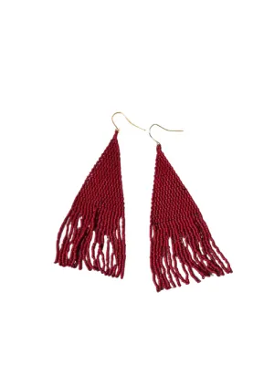 Wena Red Fringe Earrings