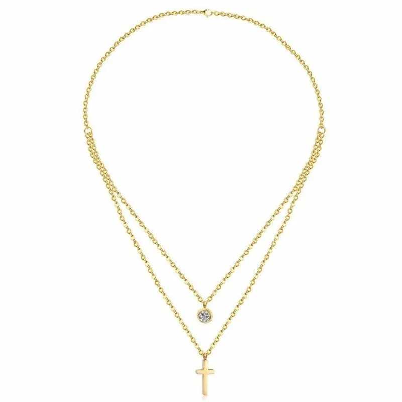 Women's Christian Necklace <br> Choker Diamond (Golden)