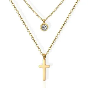 Women's Christian Necklace <br> Choker Diamond (Golden)