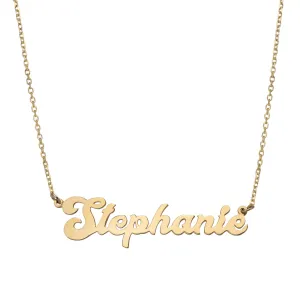 Women's Name Plate Necklace 14K Gold - Style 186