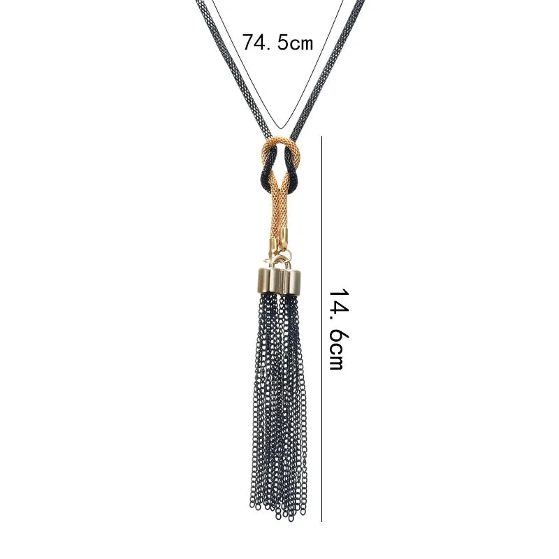 Women's Simple And Fashionable All Match Tassel Long Necklace