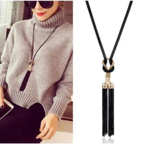 Women's Simple And Fashionable All Match Tassel Long Necklace