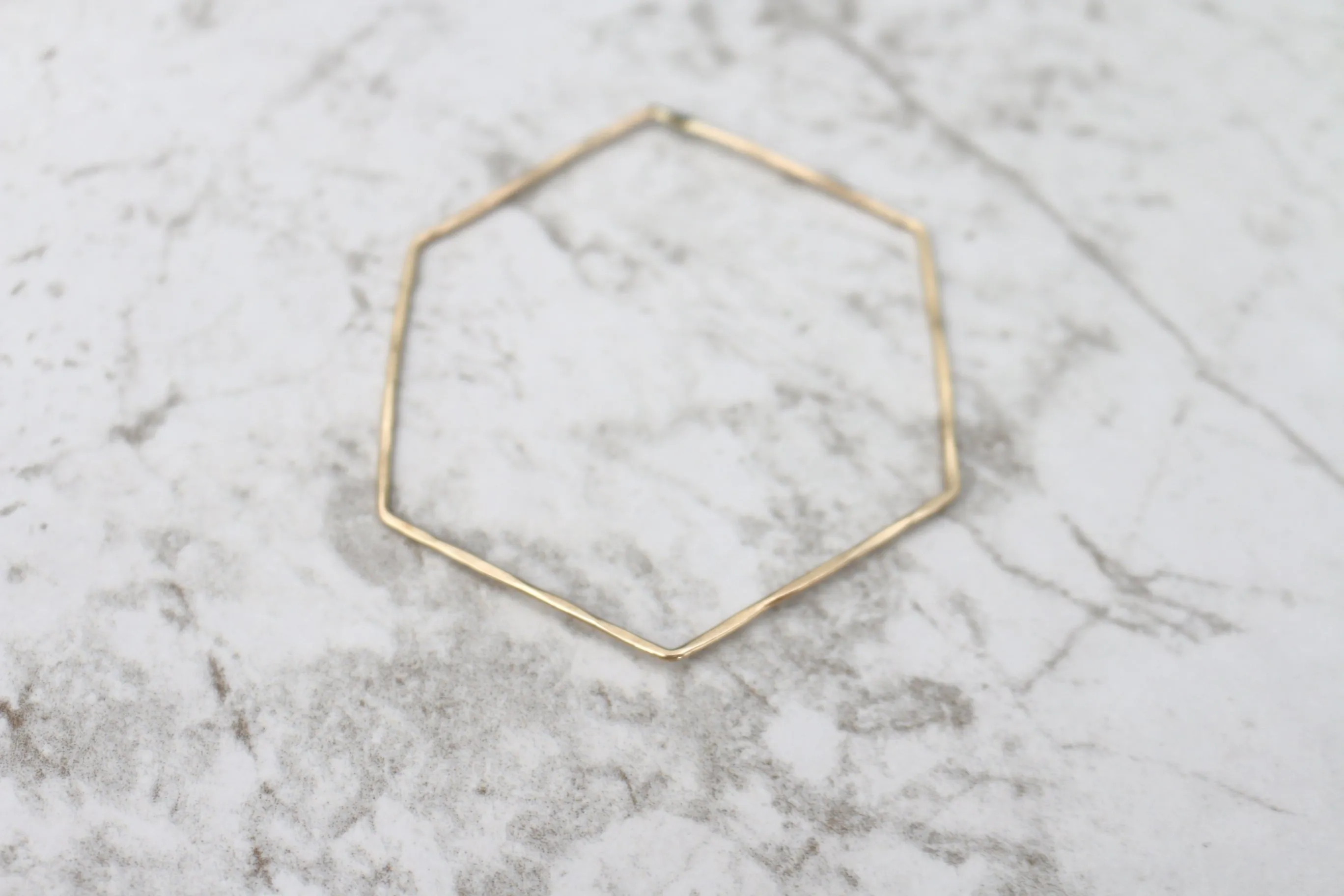 Wonder Often // Hexagon Hammered Bracelet, Gold or Sterling Silver, Modern Bohemian // BH-B001