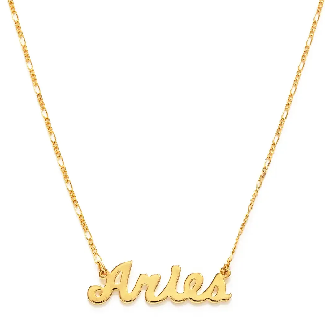 Zodiac Script Necklaces